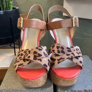 Leopard print wedges